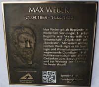 Bronzetafel mit Portrait &quot;Max Weber&quot;, Kurpf&auml;lzer Meile der Innovationen e.V.